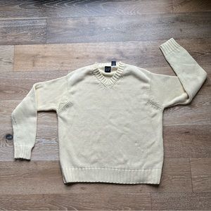 GAP | White Cotton V-Neck Sweater